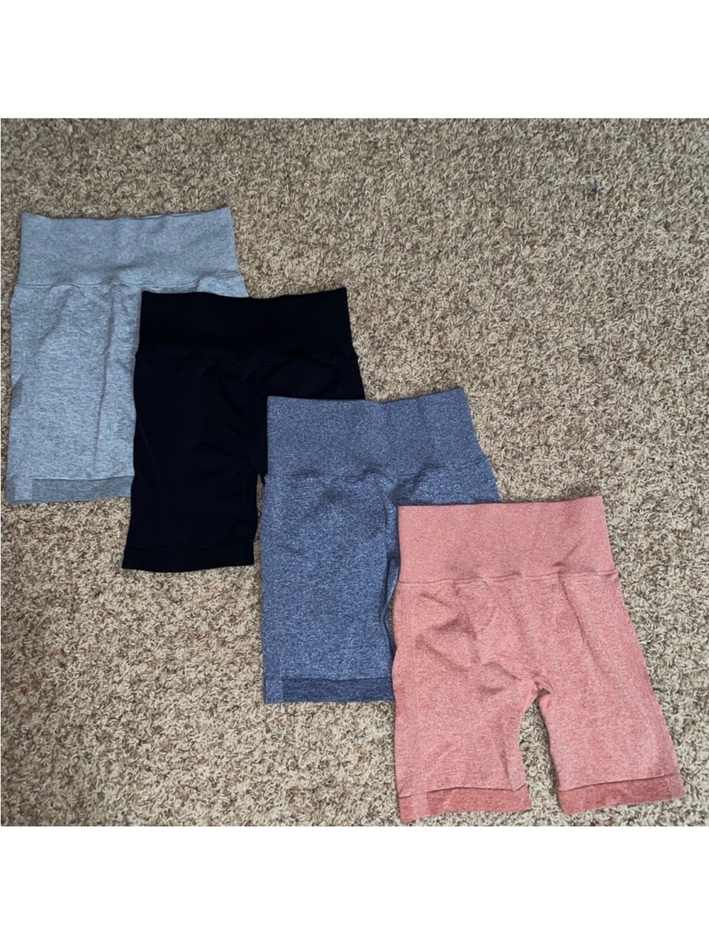 SHEIN NWOT Seamless High-Waist Bike Shorts Pack - Gray, Black, Blue, Pink